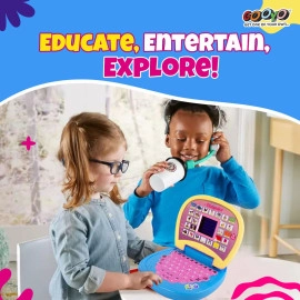 2011A Battery Operated Educational Learning Laptop Toy with LED Display and Music Effect | Babies/Girls/Boys/Toddlers | Pink Color, Power Source: 3xAA Battery (Not Included)