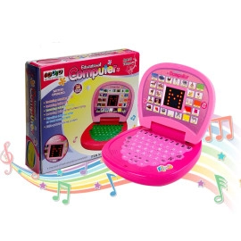 2011A Battery Operated Educational Learning Laptop Toy with LED Display and Music Effect | Babies/Girls/Boys/Toddlers | Pink Color, Power Source: 3xAA Battery (Not Included)