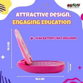 2011A Battery Operated Educational Learning Laptop Toy with LED Display and Music Effect | Babies/Girls/Boys/Toddlers | Pink Color, Power Source: 3xAA Battery (Not Included)