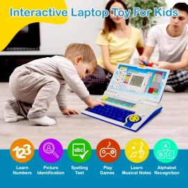 2011A Battery Operated Educational Learning Laptop Toy with LED Display and Music Effect | Babies/Girls/Boys/Toddlers | Pink Color, Power Source: 3xAA Battery (Not Included)