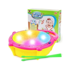 Flash Drum with 3D Lights and Drum Sound with Music for 1 Year & Above Boy Girl