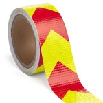 Red Yellow Reflective Tape for High Visibility | Used To Mark Caution Warnings in Industry, Automobile & Parking | Hazard Reflective Tape Arrow Red Yellow Night Glow (5CMX10M)