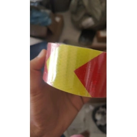 Red Yellow Reflective Tape for High Visibility | Used To Mark Caution Warnings in Industry, Automobile & Parking | Hazard Reflective Tape Arrow Red Yellow Night Glow (5CMX10M)