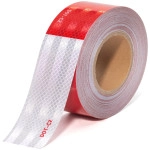 Reflective Tape 5CM*10M Red White Reflective Tape Outdoor Waterproof High Visibility Strong Adhesive Reflector Tape Warning Safety Reflective Tape for Vehicles Trailers Boats Signs