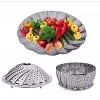 Veg Steamer - Folding Stainless Steel Steamer Insert Vegetable Kitchen Fruit Food foldable steamer cooking Basket Mesh Steamer Rack Cookware & Utensils for Cooking Steam for use home,Vegetable/Insert for Pots, Pans steam boiling Fruit Bowl Fit 