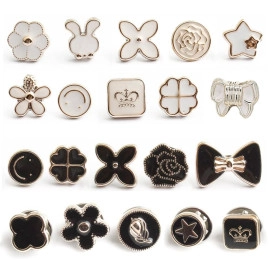 20pcs Brooch Pins for Women Cover Up Button Pins Instant Button Jeans Button Pins Women Shirt Safety Brooch Enamel Pins Modesty Pins Pearl Brooch Buttons for DIY Clothing Dress Coat