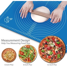 Silicon Fondant Baking Mat Chapati Atta Kneading Mat Non-Stick Fondant Rolling Mat Stretchable for Kitchen Roti Chapati Cake – Blue Color(Baking Mat 50 * 40 cm)