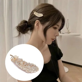 Korean Hair Pin Fashion Style Pearl Rhinestone Metal Hair Clips 6pcs Hair Pin Stylish Hair Accessories Jewellery For Women's And Girls 