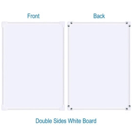 Double Sided Magnetic Whiteboard Dry Erase Boards Writing and Drawing Board Aluminium Frame (Size 30x40cm)