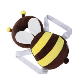 Baby Head Protector Cushion Plush Soft Toy Early Learning Toy Fall Protection Helmet Baby Head Protector Child Adjustable Shoulder Strap (Honey Bee)