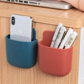 Plastic Wall Mounted Storage Box Remote Storage Organizer Case for Air Conditioner TV Mobile Phone Plug Holder Stand Rack, Phone Charger Plug Holder (3)