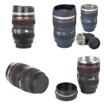 Camera Lens Coffee Mug | Steel Insulated Travel Mug, Thermos (400 ML, Black)