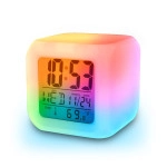 Plastic Abstract Alarm Clock with 7 Colour Changing Digital Display and Temperature