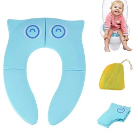 Portable Baby Toilet Seat Foldable Western Kids Potty Trainer Cover For 0.5 To 5 Years Child Toddler Boys Girls Travel, - Plastic