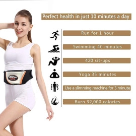 Electric Fitness Slimming Massager, Abdominal Belly Vibro Shape Vibrating Waist Belt for Weight Loss Fat Burning Blood Circulation Tool Fat Burner Body Shake Remote Control, Multicolor