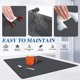 Heavy Dish Drying mat for Kitchen Water Absorbent mat Drying mat for Kitchen Utensils Large Dry mat for Kitchen Utensils Drying mat Water Absorbent mats for Kitchen Items