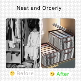 1 PCS Household Storage Box, Pants, Clothing, Multifunctional Fabric Organization, Pants Rack, Wardrobe, Layered Clothing, And Partition Box-6 compartments (50 * 28 * 18 CM)