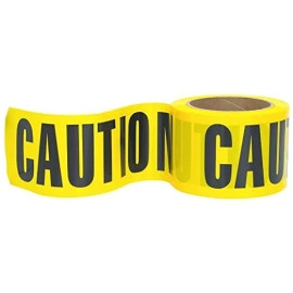 Non-Adhesive Yellow Caution Tape 7.5cm by 300-Feet Roll Highly Visible Barricade Tape Weatherproof Safety Barrier Tape, Safety Blocking Tape.