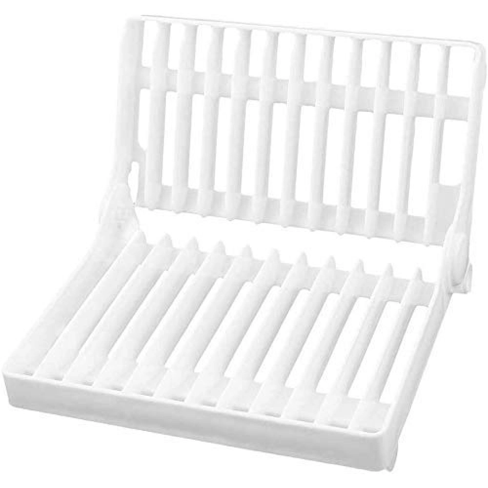 Plastic 12 Slots Foldable Dish Rack Stand Drainer Drying Rack Organizer Kitchen Tool