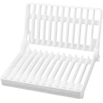 Plastic 12 Slots Foldable Dish Rack Stand Drainer Drying Rack Organizer Kitchen Tool