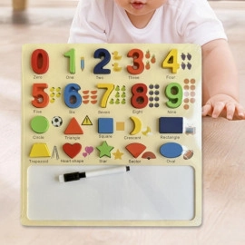 1 to 20 Numeric and Maths Equations Addition, Subtract, Multiplier and Divide Shapes Puzzle for Kids & Toddlers Educational Tool Wooden with White Drawing Board (Pack of 1)