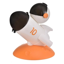 Mini Rocket Astronaut 2 IN 1 Sculpture Pen Pencil Holder Organizer Space Pen Creative Shape Design Office & Home Desktop Accessories Pen Pencils Holder Makeup Brushes Stand (Orange, 1pcs)