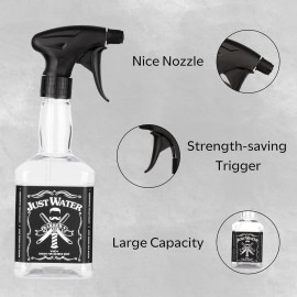 Professional Just Water Barber Classic Water Sprayer Shaving Bottle Hairdressing Salon Tool Empty Fine Mist Sprayer Bottles for Hairstyling, Plants, Pets Cleaning (Black, 1-Pcs)