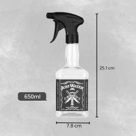 Professional Just Water Barber Classic Water Sprayer Shaving Bottle Hairdressing Salon Tool Empty Fine Mist Sprayer Bottles for Hairstyling, Plants, Pets Cleaning (Black, 1-Pcs)