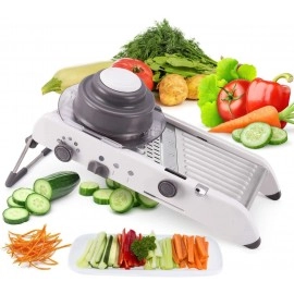 Adjustable Stainless Steel Manual Kitchen Cutter Mandoline Slicer Smart Multifunctional 18 Types of Slices and Juliennes Machine Slice/Juliennes/Waffles Kitchen Onion Tomato Slicers (1-Pcs)