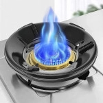 Black Gas Saver Burner Stand Gas Chula Burner Gas Saver Stand Jali Ring Fire & Windproof Energy Saving, Gas Chula Support Stand 4 Legs Supported For Indian Gas 0.7mm Thickness Heavy Material (Pack Of 2)