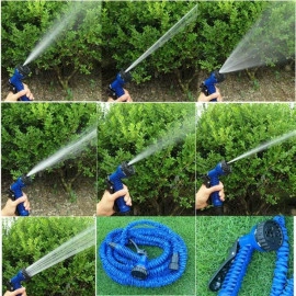 Car Washer Expandable Magic Flexible Garden 7.5m Water Hose Plastic Hoses Pipe with Spray Gun (Multicolor) (25 FEET)