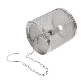 Premium Stainless Steel Spice Seasonings Separation Basket with Large Capacity and Extra Fine Mesh Tea Ball Infuser Stainer with Extended Chain Hook for Brew Loose Leaf and Spices (Pack of 1)