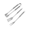 Stainless Steel Barbecue Grilling Tool Set| BBQ Accessories Portable Home Barbecue Utensils Including Spatula Tong & Fork for Perfect Indoor Cooking Outdoor Camping (Set of 1)