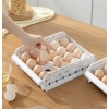 20 Grid Egg storage rack stackable egg refrigerator egg storage bin egg dispenser egg refrigerator holder container with lid Egg Container drawer refrigerator shelf.(Pack oF 1)