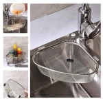 Stainless Steel Triangle Kitchen Sink Strainer Basket for Sink Food Strainer, Corner Sink Strainer Basket Stainless Steel Food Catcher Strainer for Kitchen,Vegetable,Fruits (Silver)(PACK of 1)