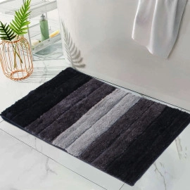 Microfiber Rectangular Bath mat Soft Anti Slip Skid Luxury Mats for Bathroom Door 40X60 Cm (Anthra)