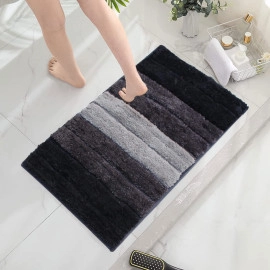 Microfiber Rectangular Bath mat Soft Anti Slip Skid Luxury Mats for Bathroom Door 40X60 Cm (Anthra)