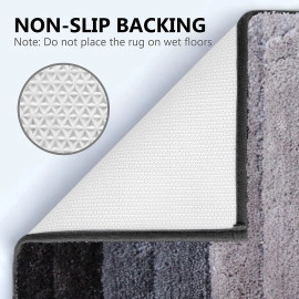 Microfiber Rectangular Bath mat Soft Anti Slip Skid Luxury Mats for Bathroom Door 40X60 Cm (Anthra)