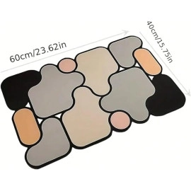 Simple puzzle pattern 5d bath mat,soft diatomaceous earth to prevent slipping,Absorbency and quick drying Suitable for bathroom entrance,toilet & other places that need non-slip