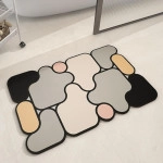 Simple puzzle pattern 5d bath mat,soft diatomaceous earth to prevent slipping,Absorbency and quick drying Suitable for bathroom entrance,toilet & other places that need non-slip