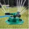 1 Pc Automatic 360 ° Rotating Adjustable Round 3 Arm Lawn Water Sprinkler for Watering Garden Plants/Pipe Hose Irrigation Yard Water Sprayer (Green)