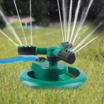 1 Pc Automatic 360 ° Rotating Adjustable Round 3 Arm Lawn Water Sprinkler for Watering Garden Plants/Pipe Hose Irrigation Yard Water Sprayer (Green)