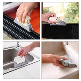 Window Groove Frame Cleaning Brush Door Track Cleaning Brushes Dust Cleaner Tool for Corners Edges and Gaps - Multicolor