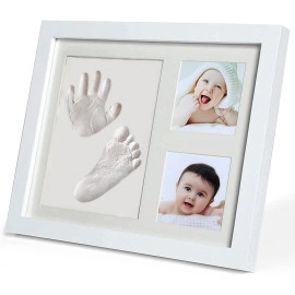 Baby Hand and Footprint Kit - Baby Footprint Kit, Baby Keepsake, Baby Shower Gifts for Mom, Baby Picture Frame for Baby Registry Boys, Girls, Baby Photo Frame (Square)