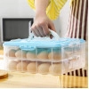 48 Grid 2 Layer Plastic Egg Storage Box, Egg Tray for Fridge (48 Eggs, Multi Color)