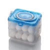 Egg Storage Box - Egg Refrigerator Rectangular Storage Tray Stackable Abs Plastic Egg Storage Containers For Fridge And Kitchen Egg Storage Basket With Carry Holder (2 Layer - Blue - 24 Egg)