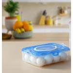 1 Layer 12 Grid Plastic Refrigerator Egg Storage Box/Container/Egg Holder Fridge Tray With Air Tight Lid - Multicolor (12 GRID)