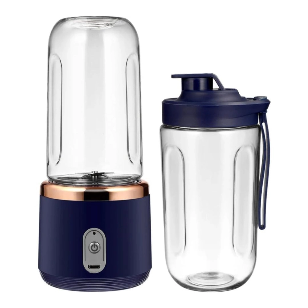 Portable Juicer Blender 400ml x 2Nos Ideal for Fruit Juices, Smoothies, Protein Shakes, Sports and Travel - Multicolored