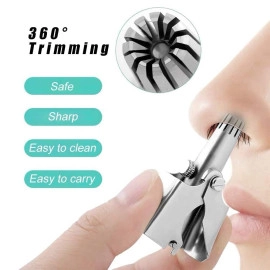 Manual Nose Ear Hair Trimmer (No Batteries Required)- Portable Stainless Steel Nose Hair Remover for Men & Women/Professional Manual Washing Vibrissa Razor Nasal Shaver