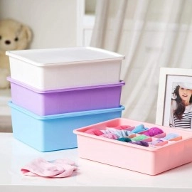 Plastic 15 Grid Storage Box, Underwear and Bra Storage Box, Make Up Box, Lipstic Stoage box, (Multi Color) 